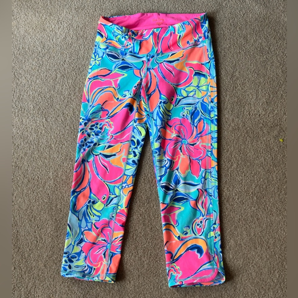 Lilly Pulitzer Women’s Luxletic Floral Capri Leggings - Pink, Blue, Orange